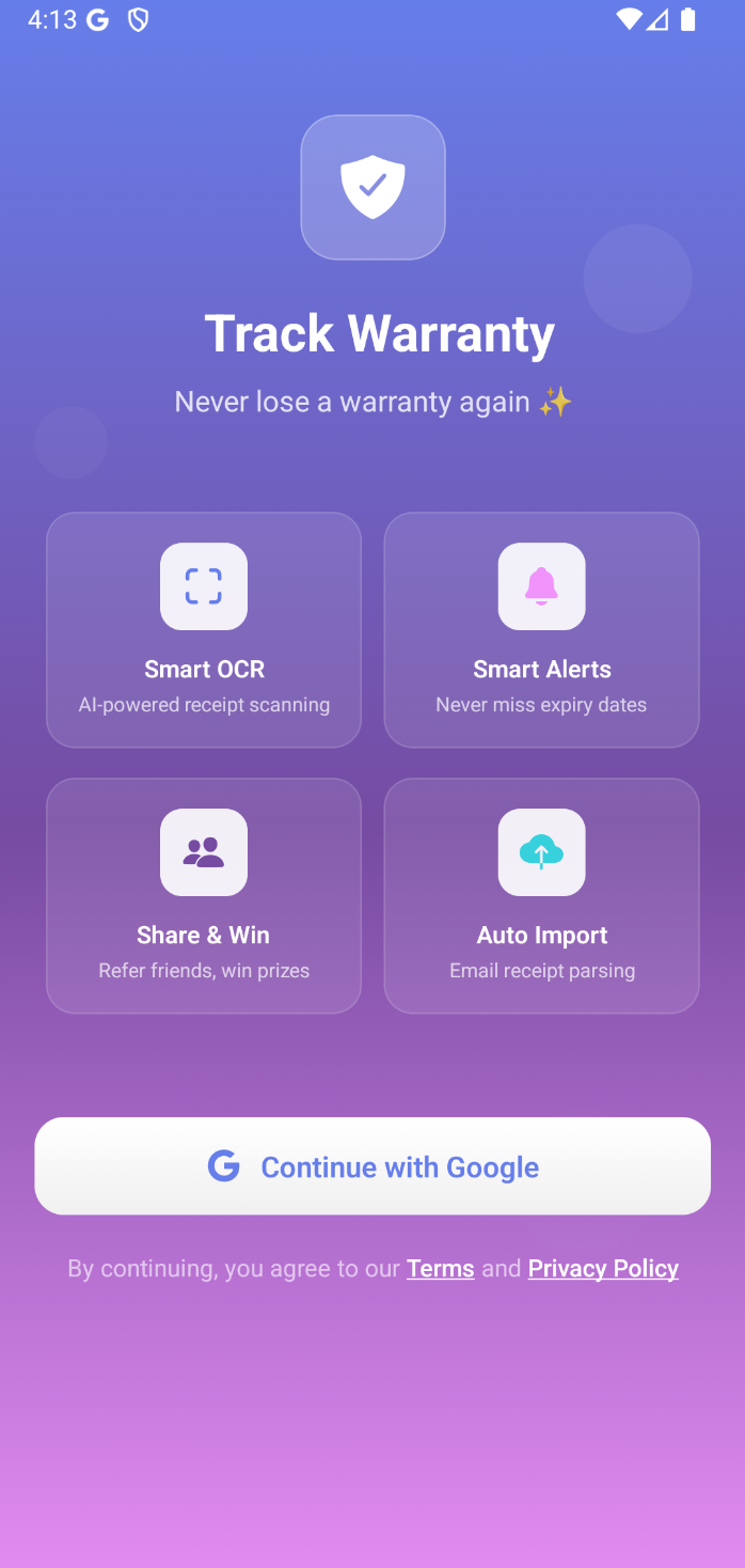 TrackWarranty App Screenshot